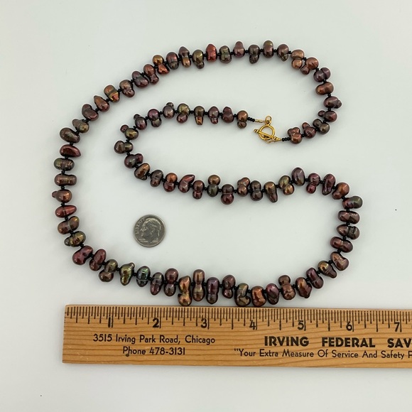 Burgundy Peanut Pearls, Handmade, 18.75” L, Chunky, Funky, Festive, Fun - Picture 5 of 11